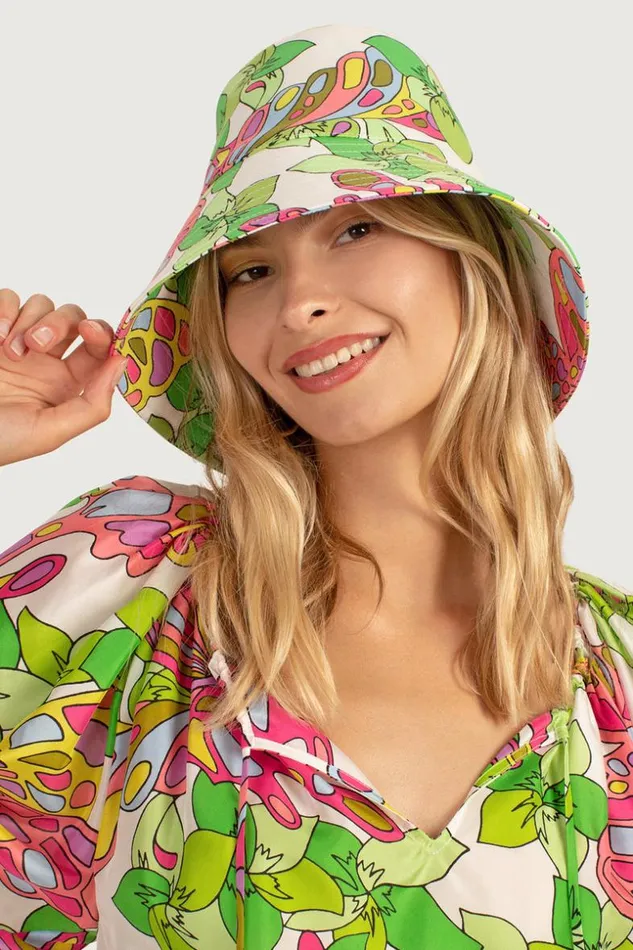 SHOP Trina Turk BELTS SCARVES and HATS BUTTERFLY TALL CRUSHER HAT