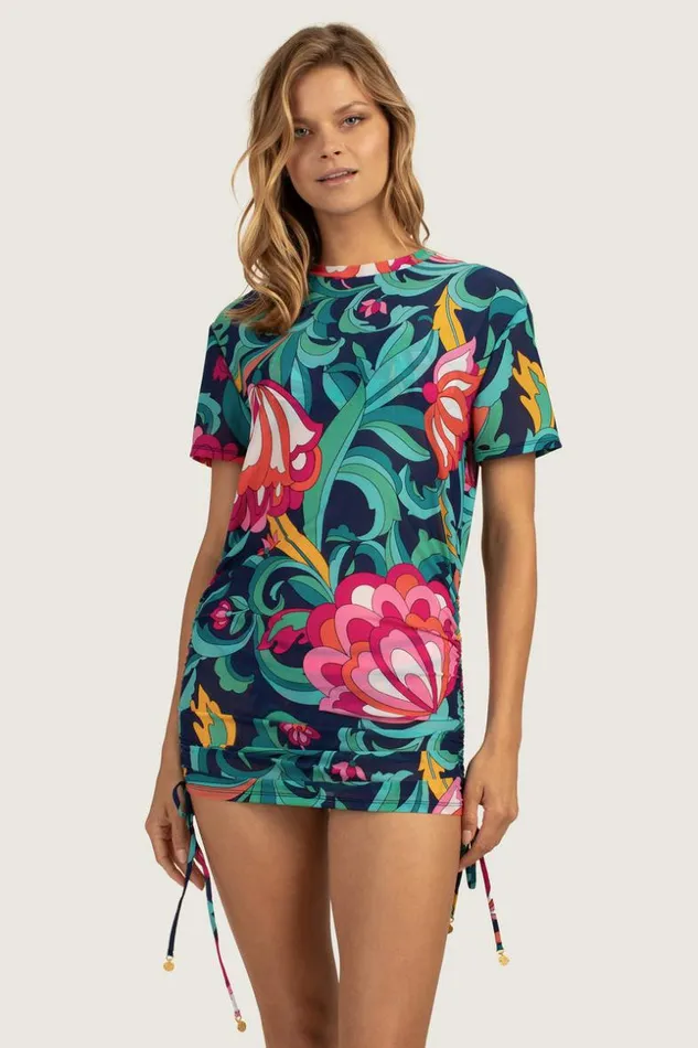 SHOP Trina Turk MATCHING SWIM SETS INDIA GARDEN CINCH SHIRT DRESS
