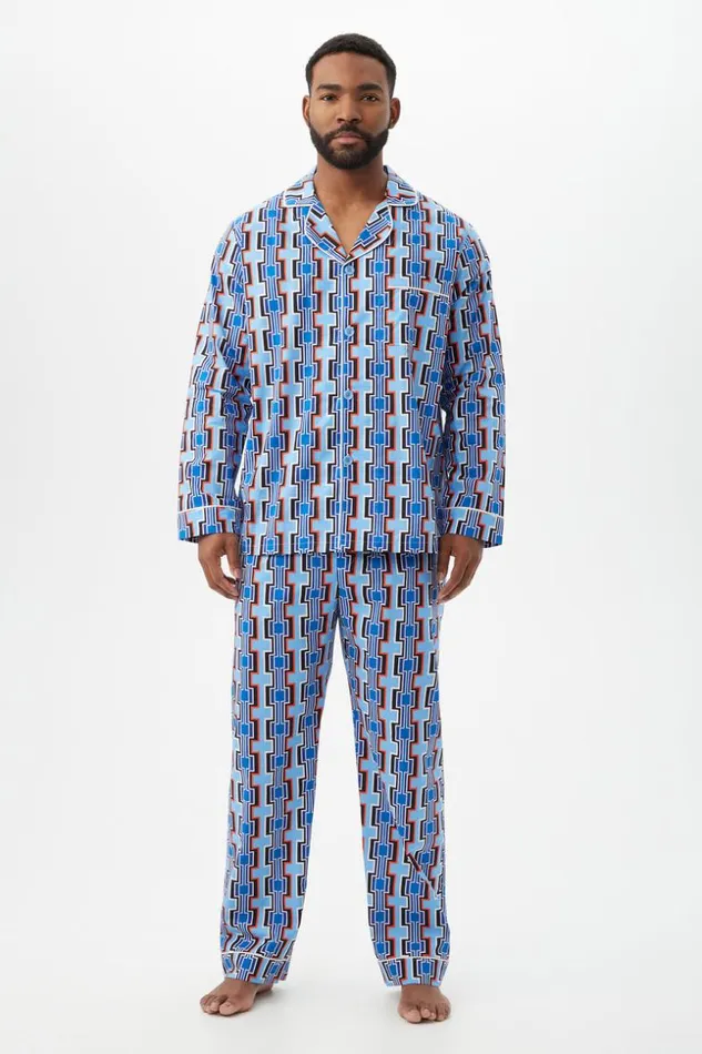 SHOP Trina Turk MEN039S SLEEPWEAR SANTA INEZ MEN039S LONG SLEEVE LONG PANT JERSEY PJ SET