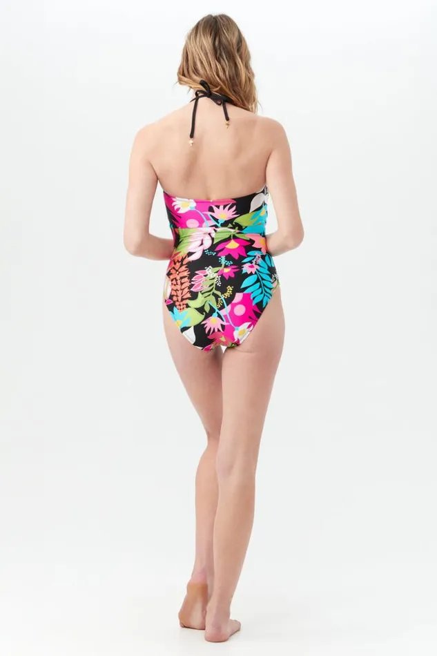 SHOP Trina Turk ONE PIECE SWIMWEAR WOMEN039S TIKI LACE UP STRAPLESS BANDEAU ONE PIECE SWIMSUIT