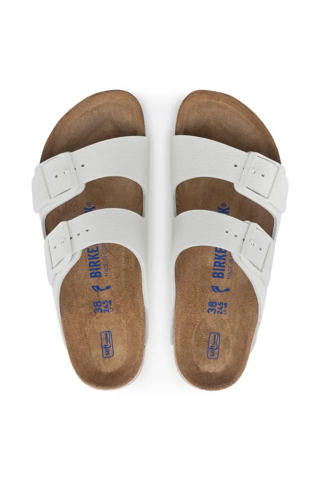 SHOP Trina Turk SHOES WOMEN039S ARIZONA SOFT FOOTBED WHITE LEATHER SANDAL