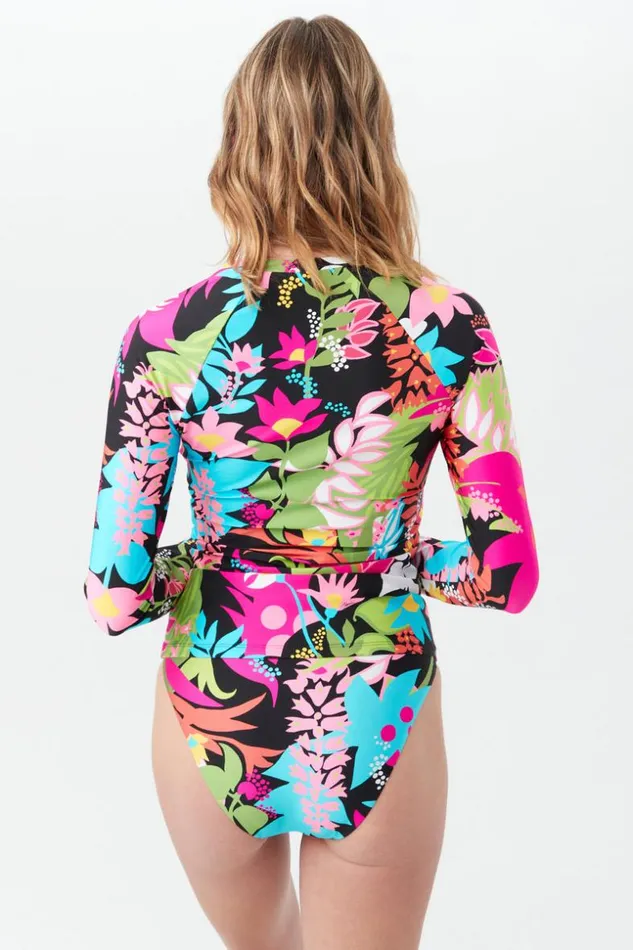 SHOP Trina Turk SWIM COVER UPS WOMEN039S TIKI LONG SLEEVE CREWNECK SWIM TEE
