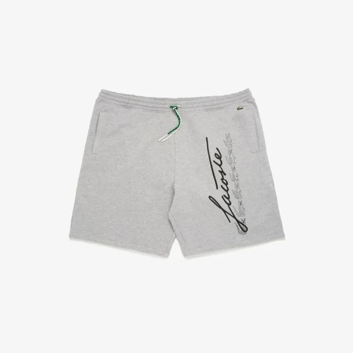 Shorts and Swim Men Lacoste Men039s Branded Cotton Shorts Grey Chine 4jv