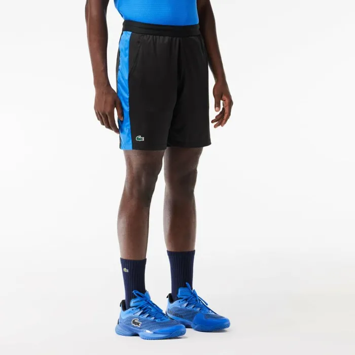 Shorts and Swim Men Lacoste Men039s Lacoste Tennis X Daniil Medvedev Regular Fit Shorts Black Blue Miv