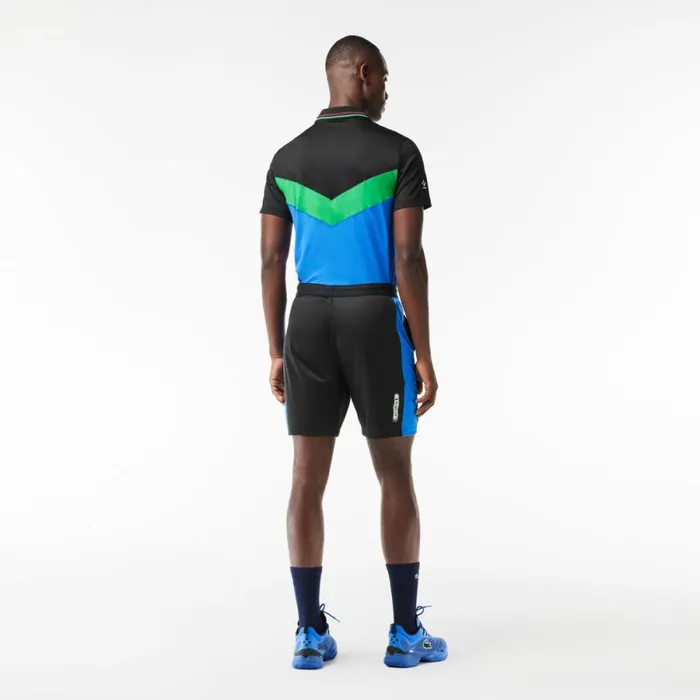 Shorts and Swim Men Lacoste Men039s Lacoste Tennis X Daniil Medvedev Regular Fit Shorts Black Blue Miv