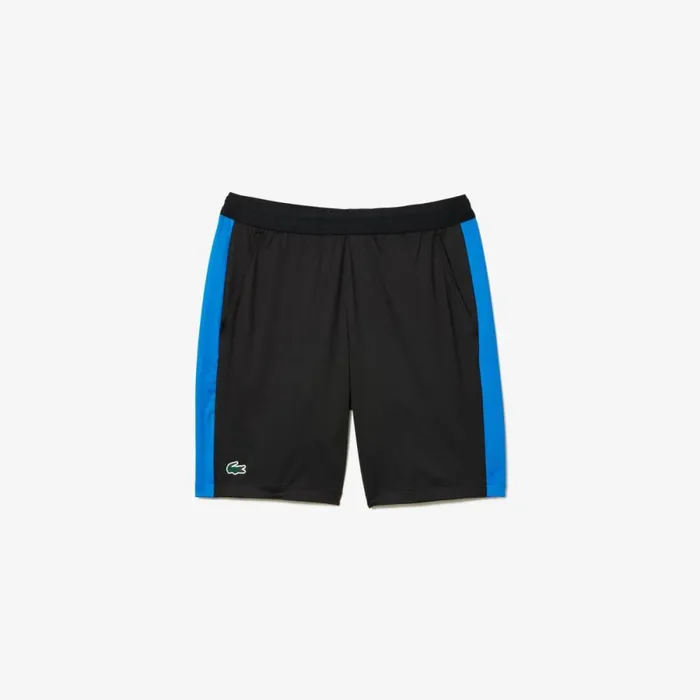 Shorts and Swim Men Lacoste Men039s Lacoste Tennis X Daniil Medvedev Regular Fit Shorts Black Blue Miv