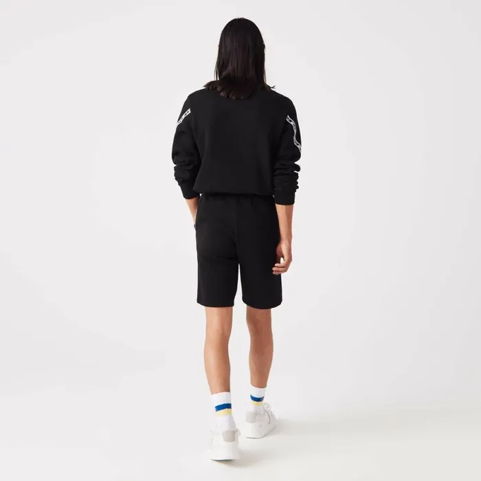 Shorts and Swim Men Lacoste Men039s Printed Bands Brushed Fleece Shorts Black 031