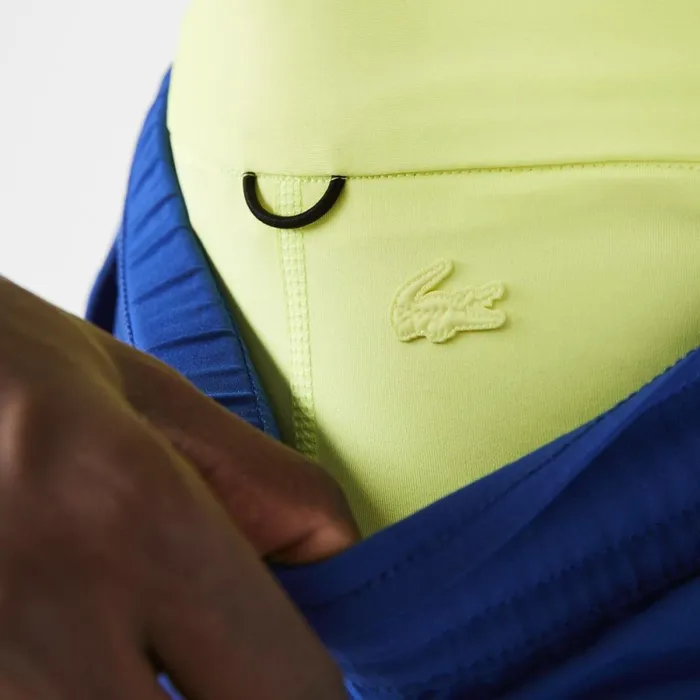Shorts and Swim Men Lacoste Men039s SPORT Lined Shorts Blue Flashy Yellow White 8q6