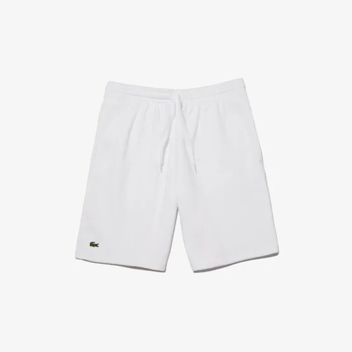 Shorts and Swim Men Lacoste Men039s SPORT Tennis Fleece Shorts White 001