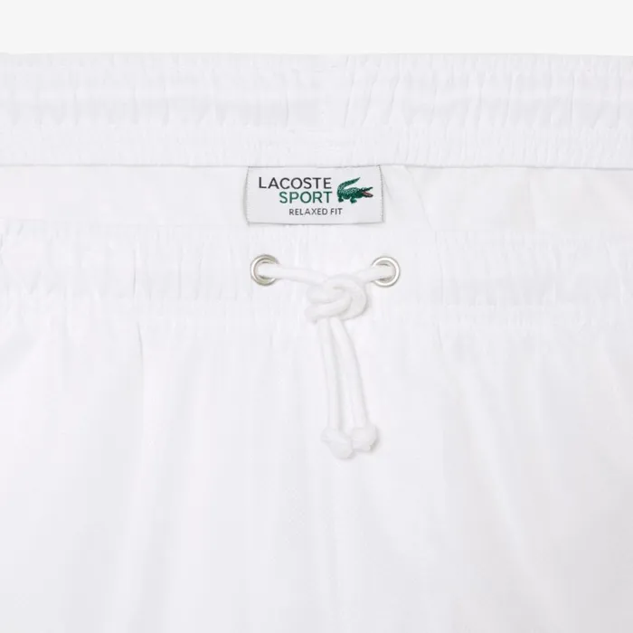 Shorts and Swim Men Lacoste Men039s Sport Tennis Solid Diamond Weave Shorts White 001