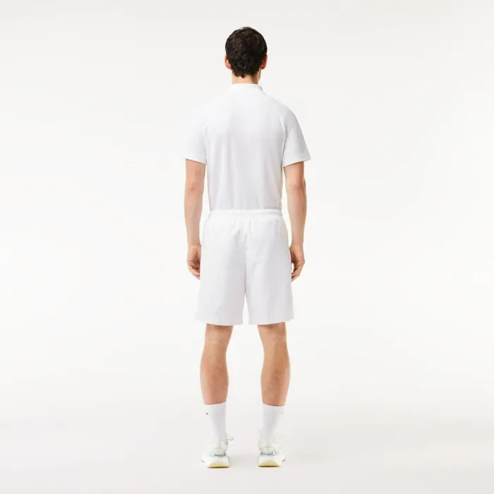 Shorts and Swim Men Lacoste Men039s Sport Tennis Solid Diamond Weave Shorts White 001
