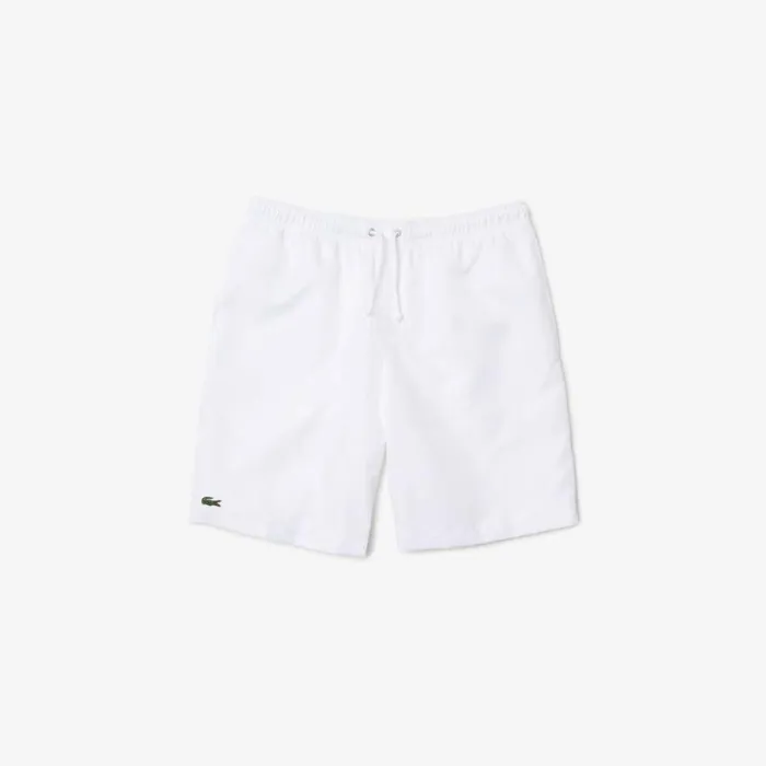 Shorts and Swim Men Lacoste Men039s Sport Tennis Solid Diamond Weave Shorts White 001