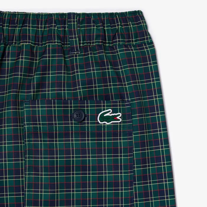 Shorts and Swim Men Lacoste Men039s UltraDry Checked Golf Shorts Navy Blue Red Yellow Iq6