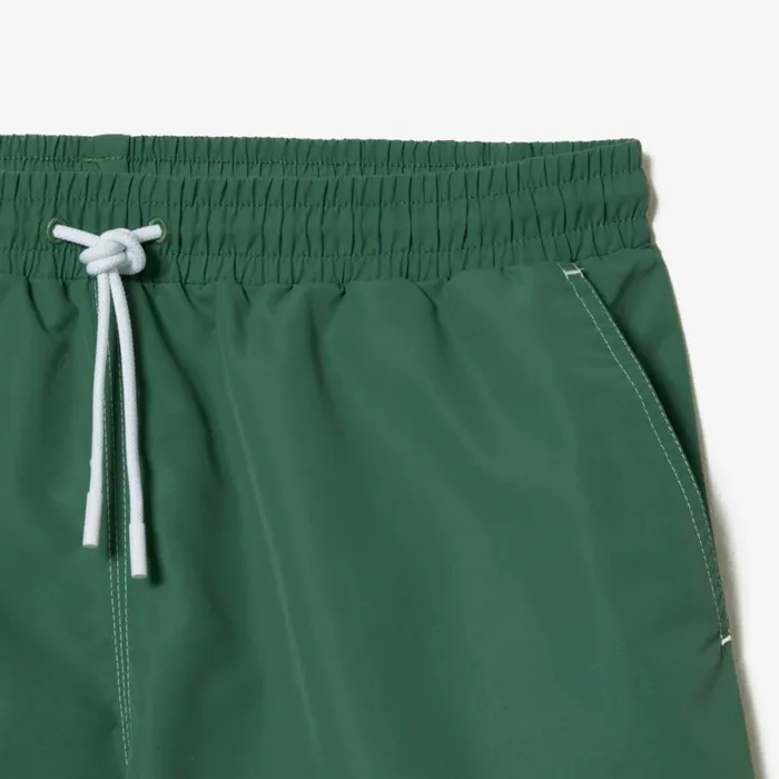 Shorts and Swim Men Lacoste Mens QuickDry Lined Swim Trunks Khaki Green Kx5