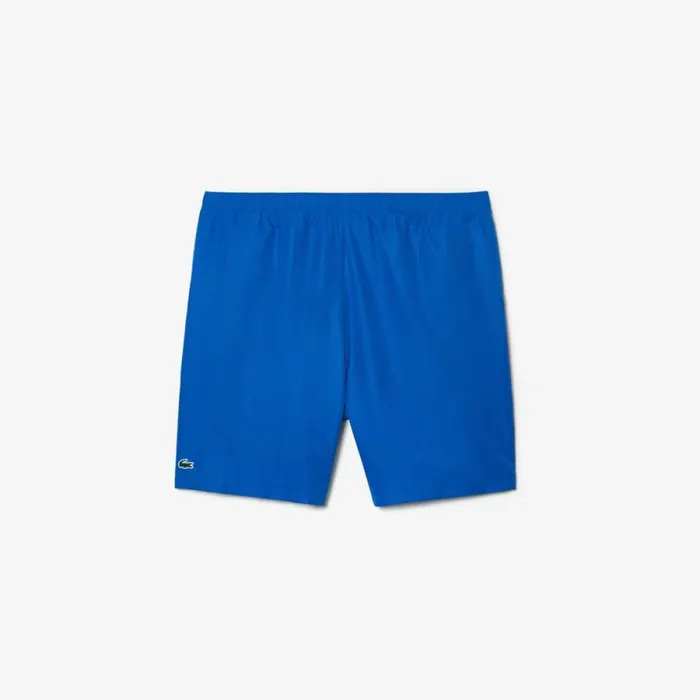 Shorts and Swim Men Lacoste Mens SPORT Big Fit Logo Stripe Shorts Kingdom Blue Kxb