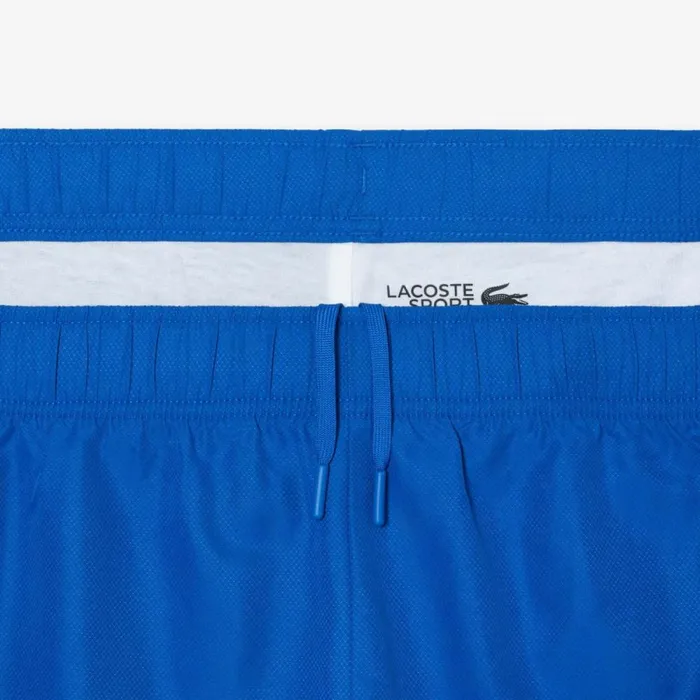 Shorts and Swim Men Lacoste Mens SPORT Big Fit Logo Stripe Shorts Kingdom Blue Kxb