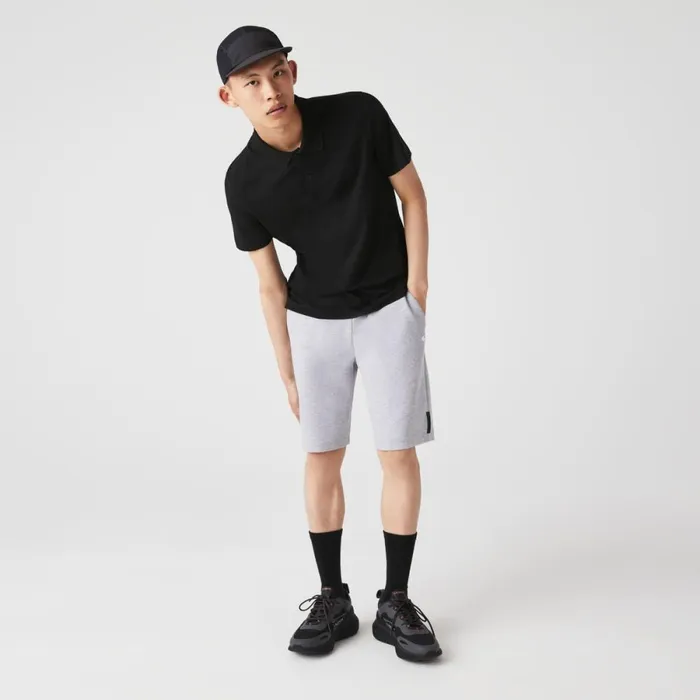 Shorts and Swim Men Lacoste Mens Stretch Cotton Blend Shorts Grey Chine Cca