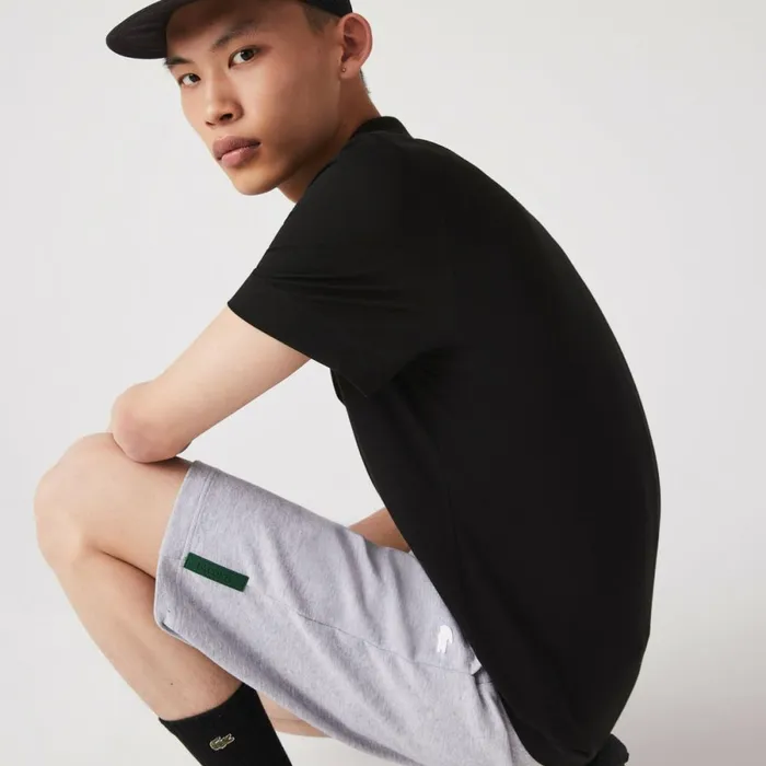 Shorts and Swim Men Lacoste Mens Stretch Cotton Blend Shorts Grey Chine Cca