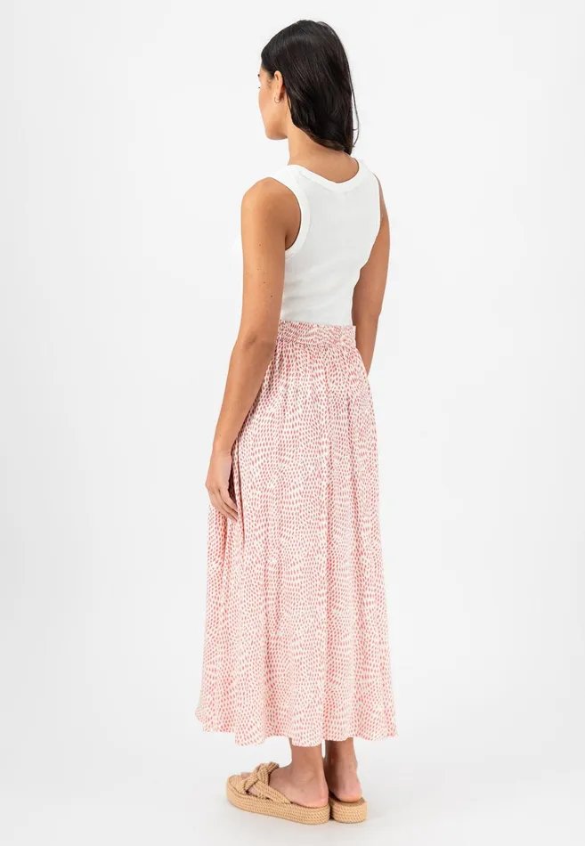 Skirts Women FYNCHHATTON Flowing Skirt With Minimal Print Fuchsia Pinksummer Lavender