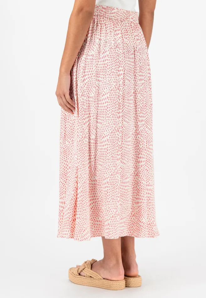 Skirts Women FYNCHHATTON Flowing Skirt With Minimal Print Fuchsia Pinksummer Lavender