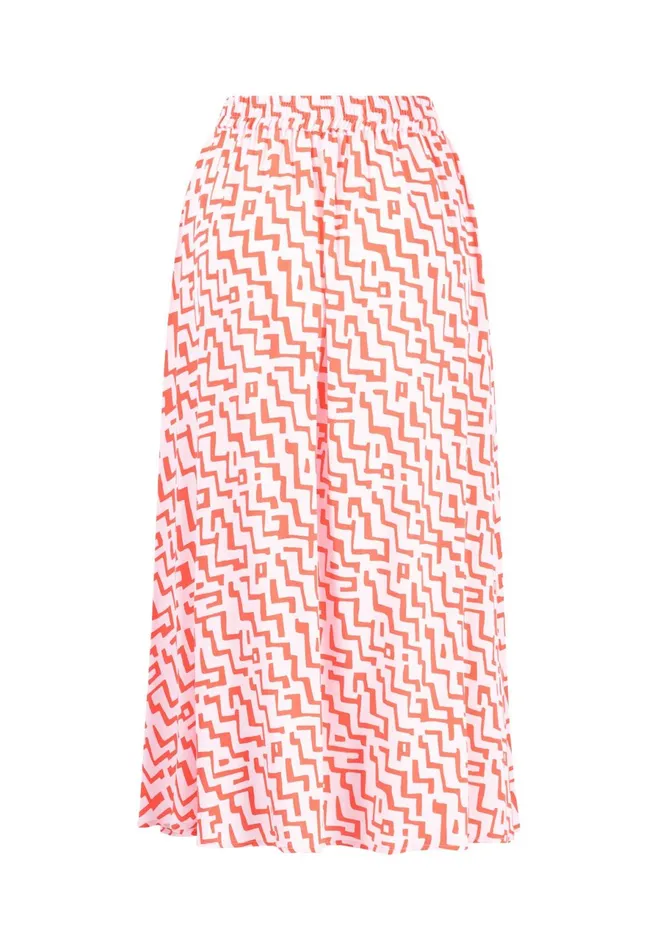 Skirts Women FYNCHHATTON Flowing Skirt With Pattern Summer Red