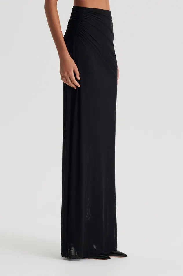 Skirts Women Scanlan Theodore MESH GATHERED SKIRT BLACK Skirts Women Scanlan Theodore MESH GATHERED SKIRT BLACK
