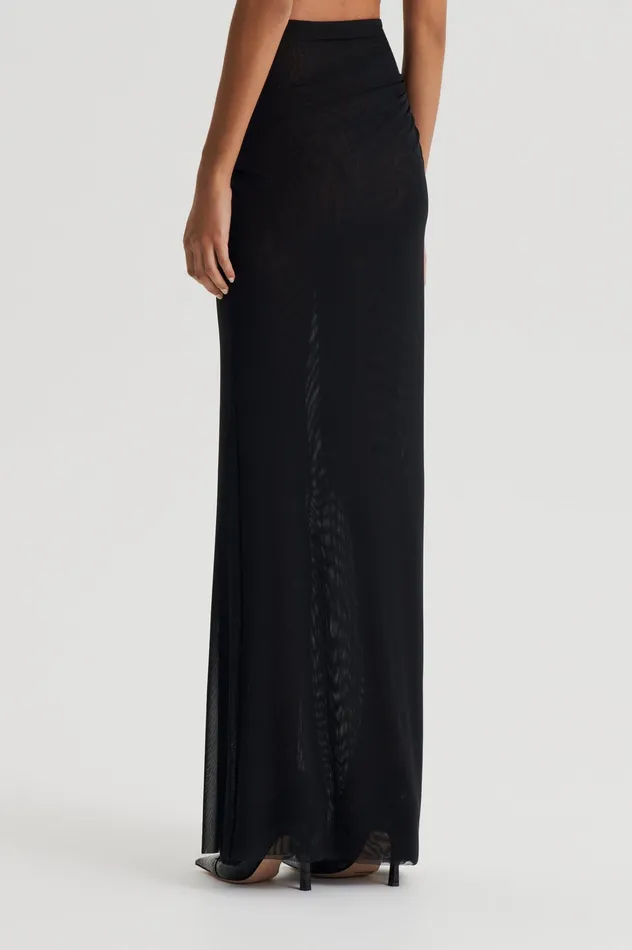 Skirts Women Scanlan Theodore MESH GATHERED SKIRT BLACK Skirts Women Scanlan Theodore MESH GATHERED SKIRT BLACK