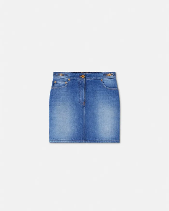 Skirts Women Versace Denim Mini Skirt Blue