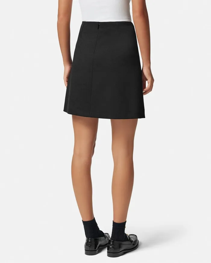 Skirts Women Versace Safety Pin ALine Wool Mini Skirt Black