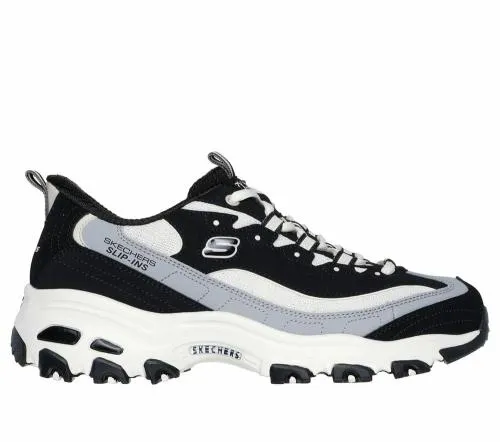 Slipins D039Lites 8211 Smooth Nostalgia Black Natural Women SKECHERS SlipOn