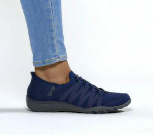 Slipins Relaxed Fit BreatheEasy 8211 RollWithMe Navy Women SKECHERS SlipOn