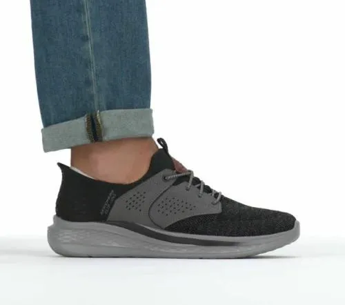 Slipins Relaxed Fit Slade 8211 Caster Black Gray Men SKECHERS SlipOn