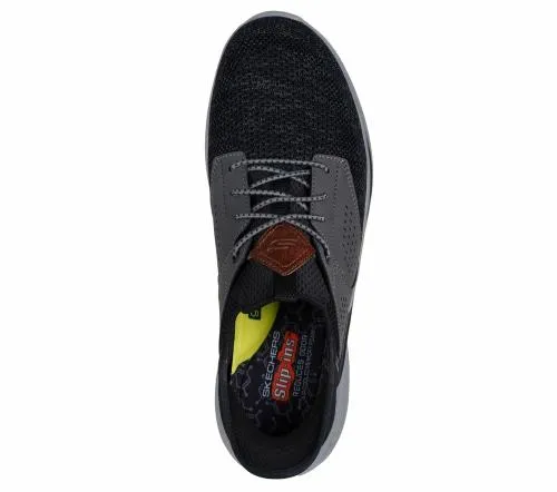 Slipins Relaxed Fit Slade 8211 Caster Black Gray Men SKECHERS SlipOn