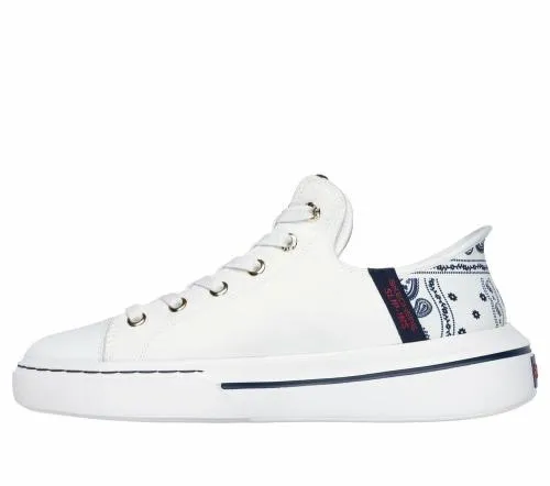 Slipins Snoop Dogg Snoop One 8211 OG Canvas White Navy Men SKECHERS Canvas Shoes