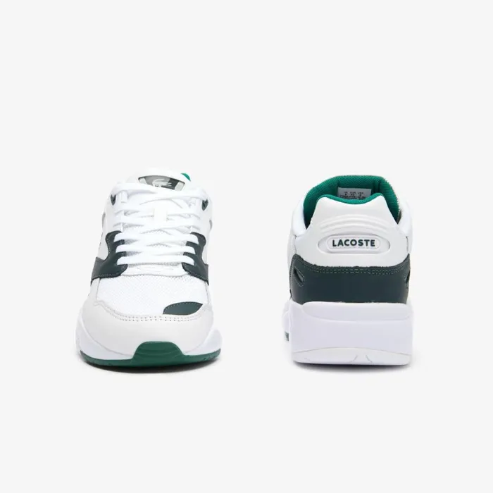 Sneakers Men Lacoste Men039s Storm 96 LO Mesh And Leather Rubber Crocodile Sneakers Whitedark Green 1r5