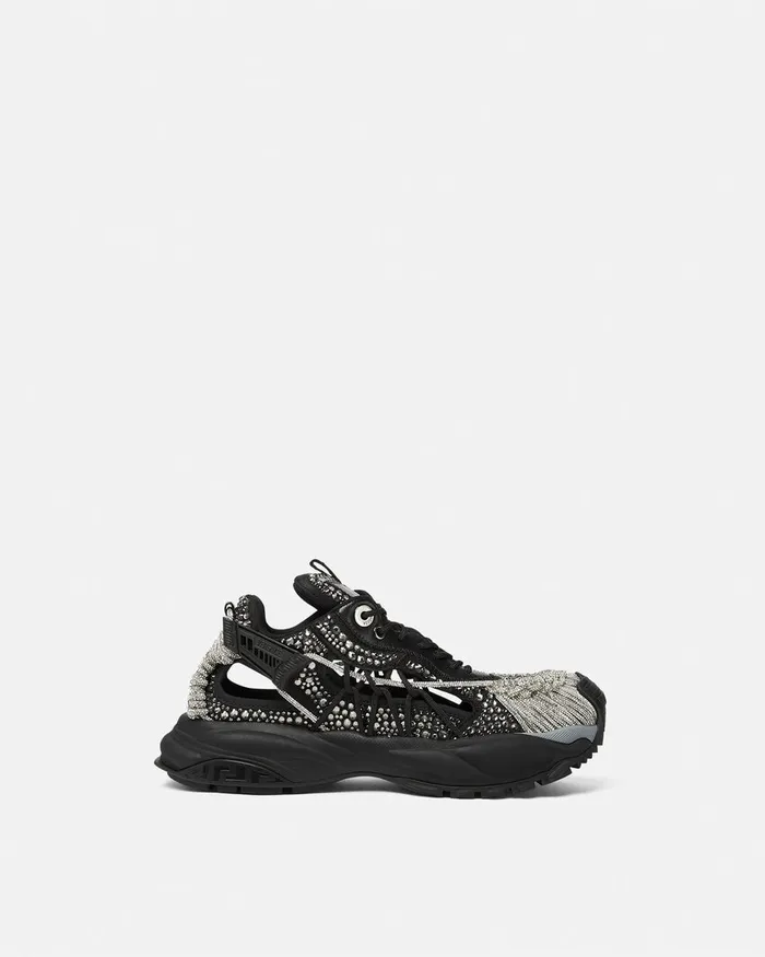 Sneakers Men Versace Crystal Mercury Mvs01 Trainers Black
