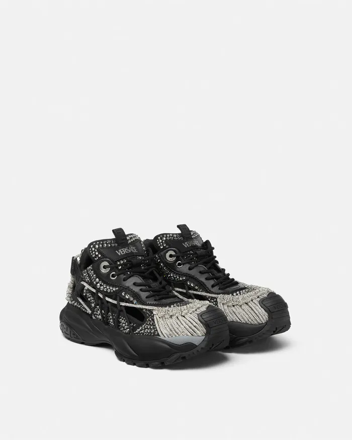 Sneakers Men Versace Crystal Mercury Mvs01 Trainers Black