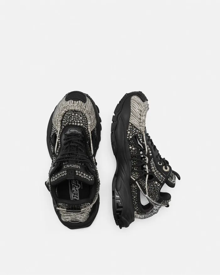 Sneakers Men Versace Crystal Mercury Mvs01 Trainers Black