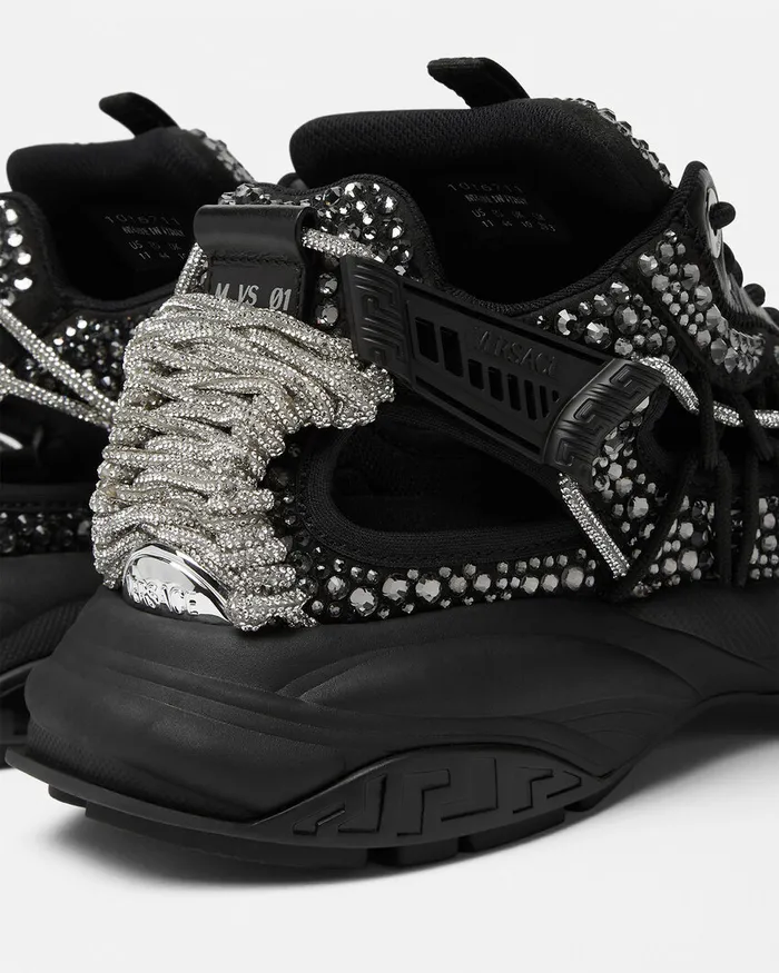 Sneakers Men Versace Crystal Mercury Mvs01 Trainers Black