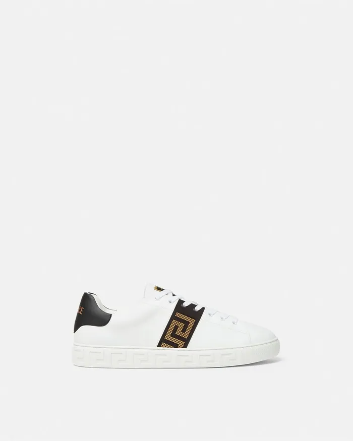 Sneakers Men Versace Studded Greca Trainers Blackgold