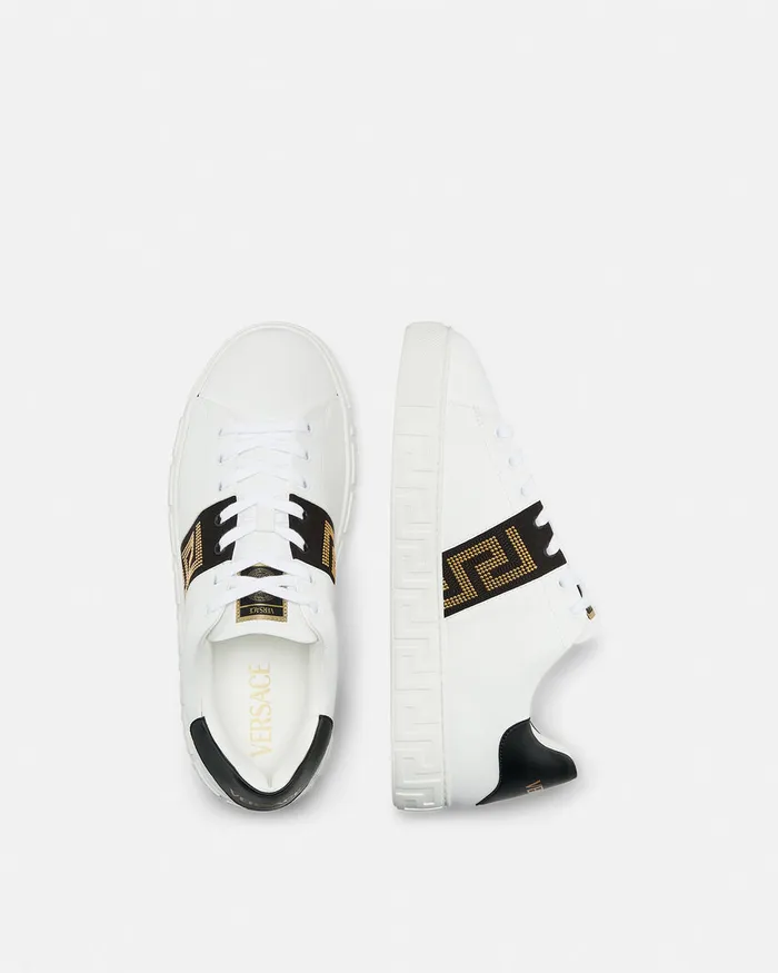 Sneakers Men Versace Studded Greca Trainers Blackgold
