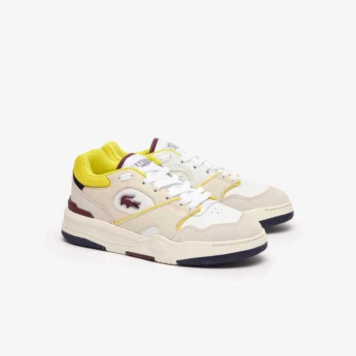 Sneakers Women Lacoste Women039s Lineset Contrasted Collar Leather Sneakers Whtylw V05