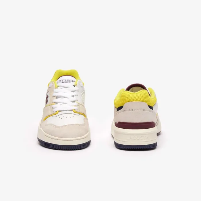 Sneakers Women Lacoste Women039s Lineset Contrasted Collar Leather Sneakers Whtylw V05