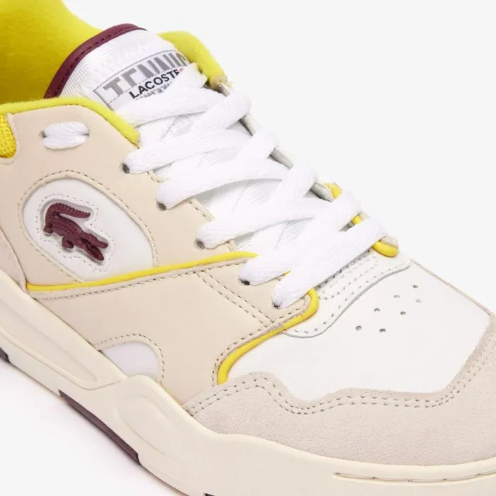 Sneakers Women Lacoste Women039s Lineset Contrasted Collar Leather Sneakers Whtylw V05