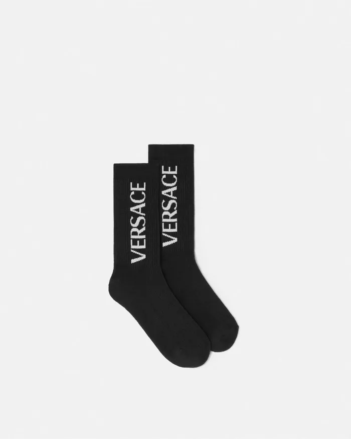 Socks WomenMen Versace Mercury Logo Socks Black