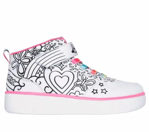 Sport Court 92 8211 Color Me Kicks White Multi Kids SKECHERS Big Kids UK Sizes 36