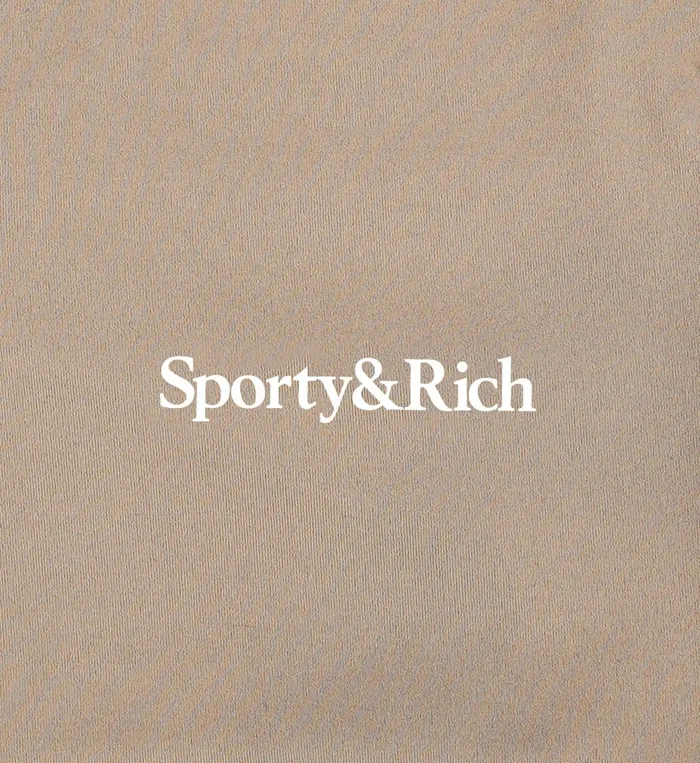 Sporty and Rich Activewear Women Serif Logo Legging 8211 ElephantWhite