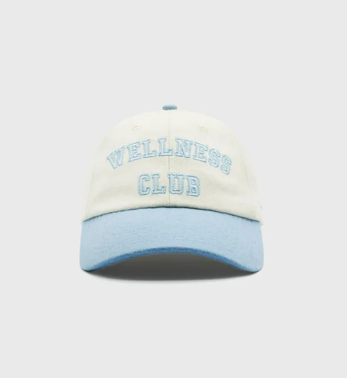 Sporty and Rich Hats Women Wellness Club Wool Hat 8211 Off WhiteSky Blue