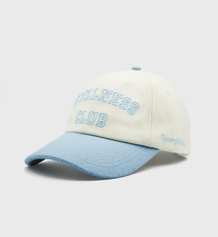 Sporty and Rich Hats Women Wellness Club Wool Hat 8211 Off WhiteSky Blue