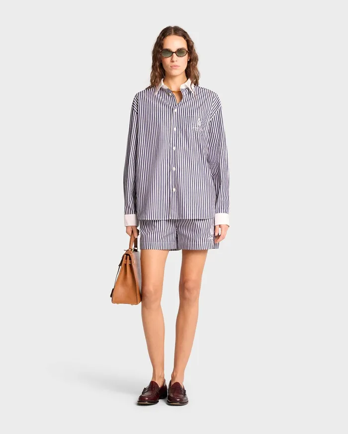 Sporty and Rich Shirts Men Vendome Oversized Shirt 8211 Navy StripeWhite